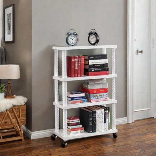 Image of Book Self - Layer Portable Book Shelf, Kids Books Racks for Home Plastic, Bookshelf for Home, Book Shelves, Book Stand, Book Organizer, Book Rack for Study Room /Library /Bedroom (4 Shelf)