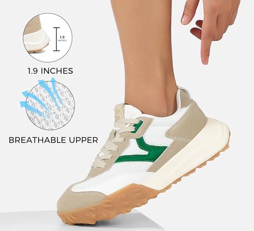 LUCKY STEP Women's Platform Tennis Walking Shoe Retro Chunky Casual Breathable Durable Deluxe Fashion Skate Sneaker4