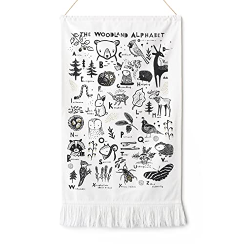 Wee Gallery Woodland Animal Alphabet Tapestry - Organic Cotton Fabric