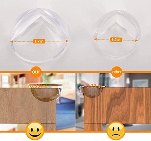 Corner Protectors for Kids (12pcs--Large), E-PROUSE Clear Table Furniture Corner Protectors Guards for Baby Child with 42pcs Advanced Custom Made Adhesive Tape