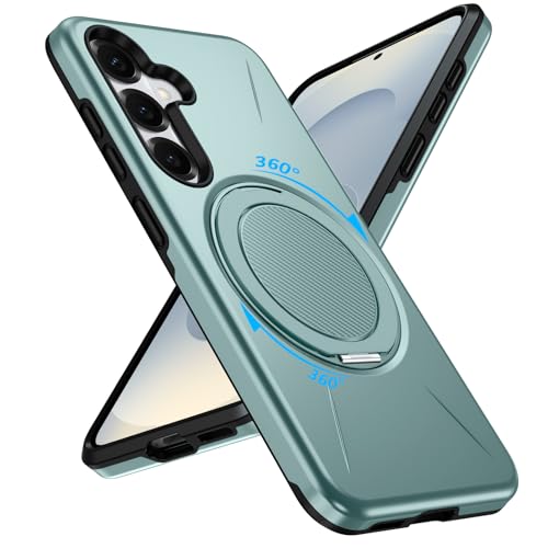mneudedu �Ή� Galaxy S26 Plus �p�� �P�[�X Magsafe�Ή� ���C�����X�[�d 360°��]�X�^���h �c�����Ή� �����O �}�O�l�b�g���� �ϏՌ� �ԍڃz���_�[�Ή� �J�����ی� TPU+PC�ގ� �w��h�~ ��� �� 127-S26P