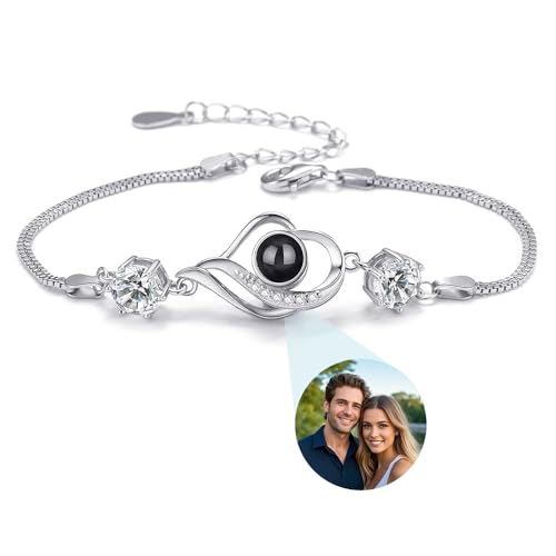 SUPHELPU Bracelet with Picture Inside, Picture Bracelet Personalized Photo, Personalized in Memory of Loved One Gifts, Customized Gifts for Your Lover