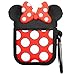 Punswan Minnie Big Dots Airpod Case for Airpods 1&2,Cute 3D Funny Cartoon Character Soft Silicone Catalyst Cover,Kawaii Fun Cool Keychain Design Skin,Fashion Cases for Girls Kids Teens Air pods