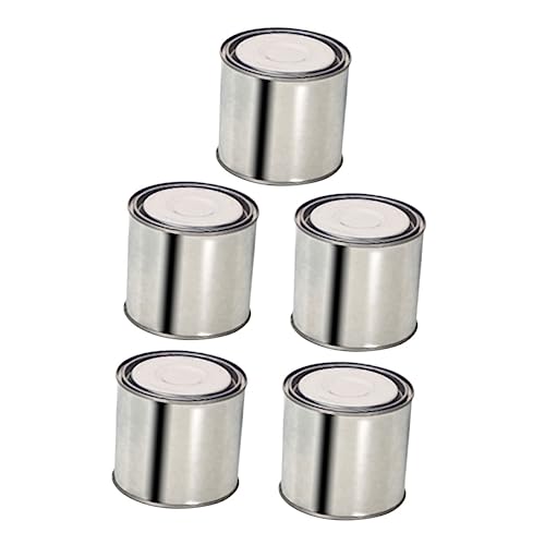 HOMSFOU Tinplate Paint Buckets 5pcs 0.4l Metal Sealing Cans with Lids for Oil and Pigment Storage in Home Use