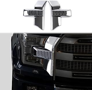 Chrome Headlight Front Bumper Honeycomb Trim Cover Frame Fit for 2015-2017 Ford F-150 F150