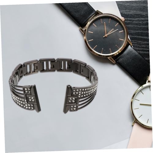 Correa de reloj inoxidable con gemas de imitacion pulsera elegante 4