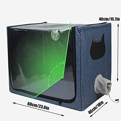 Wvnm Pet Atomization Cage,Puppies/Medium Dog/Cat Inhalation Oxygen Therapy Chamber,Veterinario Dedicated Breathing Supplements & Vitamins System-Blue 23.6In, Lr1Wh-001 #TOP5