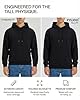 Zylioo Hooded Sweatshirts for Tall Men Classic Long Sleeve Tops Pullover Hoodies Crewneck Tall Size Casual Sweat Hoodie Black #3