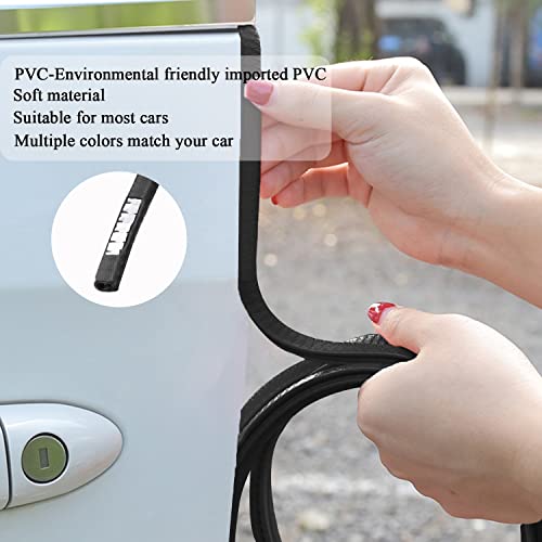 Boltry 32.8Ft Car Door Edge Guards,U Shape Edge Trim Rubber Anti-Collision Seal Protector Fit For Most Universal Vehicle (Black) #TOP3