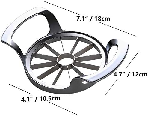 Stainless Steel Apple Slicer and Corer - FEITA 12 Blades Food Grade 304 Extra Large Heavy Duty Apple Cutter Divider up to 4 Inch Apples