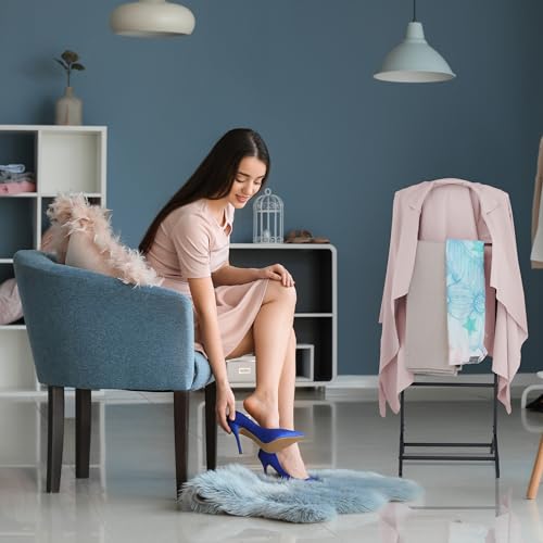 Relaxdays Herrendiener, für Jackett & Hose, HBT: 118 x 47 x 40 cm, MDF & Stahl, stehender Stummer Diener, schwarz/braun