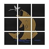 Lienzo enmarcado para pared, diseño de carpa de pesca, para sala de estar, dormitorio