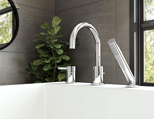 Plumb Pak Del43Ccp Single Handle Widespread Roman Bathtub Faucet With Hand Spray, Polished Chrome #TOP1