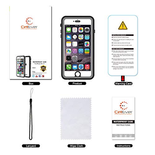 Cellever Waterproof Case For Iphone Se 2020 / Iphone 8 / Iphone 7, 4.7-Inch, Clear Waterproof Ip68 Certified Shockproof Sandproof Snowproof Full Body Sealed Protective Transparent Cover Kz (Gray) #TOP5