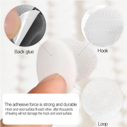 Gudalea 540 Stück Klettverschluss Selbstklebend, Klettpunkte Selbstklebend 10 mm, Self Adhesive Klettband Klettstreifen für Papier, Metall, Schule Lernmaterial, Weihnachtskarten (Weiß)