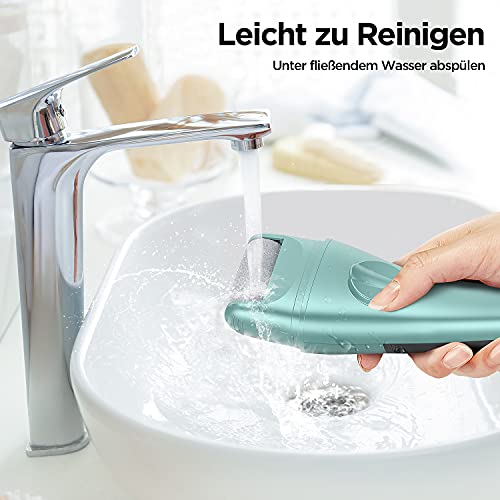 Foto von Hornhautentferner Elektrisch Wiederaufladbar, DynaBliss Hornhauthobel Hornhautraspel für Füsse, Hornhaut Fußpflege set mit 4 Ersatzrollen mit, 2 Geschwindigkeiten, LED Smart Display