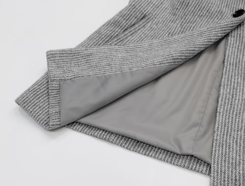 CHARTOU Womens Long Sleeve Casual Wool Jacket Blazer 1 Button Winter Coat Mid-Long Stand Collar Open Front Overcoat (Small, Grey) - Thumbnail 6