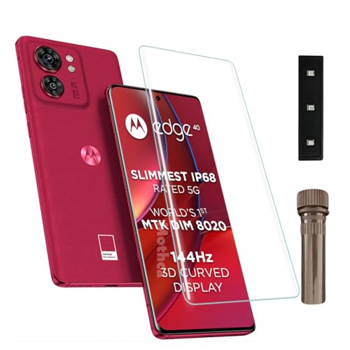 Image of Mothca Premium UV Tempered Glass Screen Protector For Moto Edge 40 (Pack of 1) Full Adhesive UV Curved Screen Guard, Case Friendly with Installation Kit