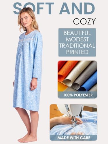 Image of Casual Nights Women's Cozy Long Sleeve Fleece Nightgown
