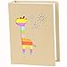 WLC Small Photo Album Baby Journal Photo Album 4x6 inch,100 Pockets Giraffe Pictures Album,Brown