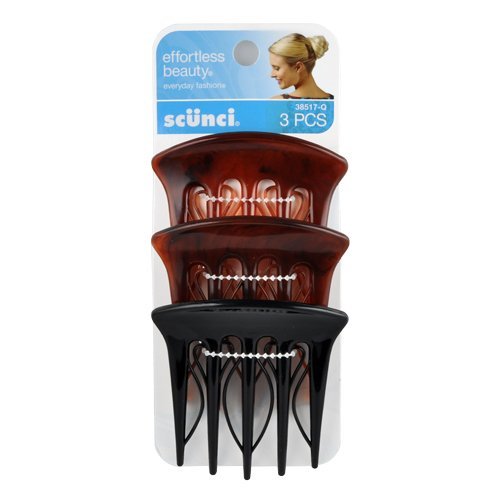 SCUNCI Effortless Beauty Side Combs 3Pcs by Scunci