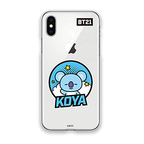 BT21 iPhone Xs Case, iPhone X Case, Clear Soft Comic POPS KOYA TPU iPhone Cover 5.8 inch Universtar Line Friends [Official Licensed Product] KCB-CCS005