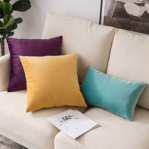 Woaboy Velvet Cushion Covers 45x45 cm Decorative Throw Pillowcases Soft Modern Square Durable For Sofa Garden Living Room Balcony Car Balcony 18x18 inch 2 Pieces Purple