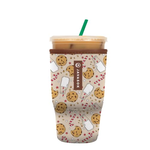 Sok It JavaSok Iced Coffee & Cold Soda Insulated Neoprene Cup Sleeve (Milk and Cookies, Large: 30-32oz)