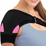 Grosion Shoulder Support, Adjustable Shoulder Brace for Men Women, Shoulder Brace for Pain Frozen Shoulders Dislocated, Fits Left and Right, One size