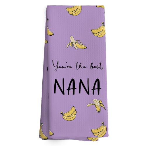 TAEDIN Nana Gifts Banana Purple Kitchen Towels for Grandma 16x24 Inches