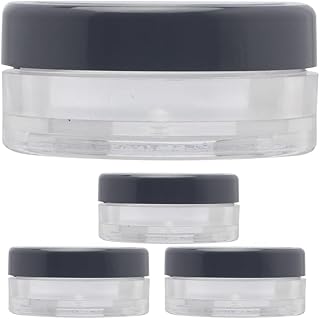 Mikinona 4pcs Travel Loose Powder Containers Makeup Powder Box with Airtight Lid for Body Talcum and Glitter Reusable Cosmetic Storage Case