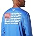 Columbia Men's Standard Terminal Tackle PFG Fish Flag LS, Vivid Blue/White, Large