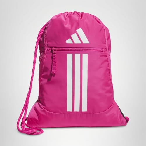 adidas Alliance Sackpack – Drawstring Backpack for Sports, Small Gym Bag, Team Shock Pink 2/White/3, OSFA — view 7