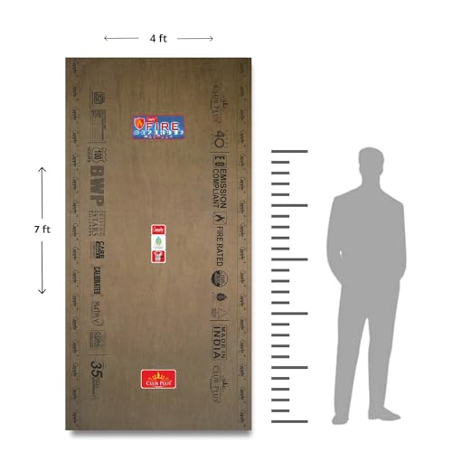Image of Plywood Fire Defender BWP & FR Grade, Premium Gurjan Face, Fully Calibrated| Borer & Termite Resistant| 35 Years Warranty| - 7 ft. x 4 ft.(12 mm)