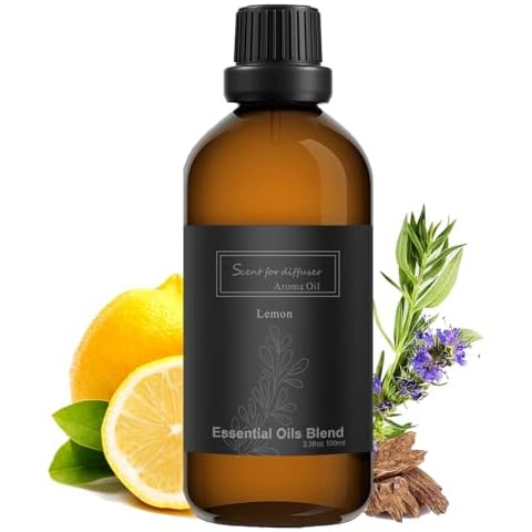 Homnas Lemon Essential Oil 100ML, Hotel 100% Pure and Natural Aromatherapy Oil for Diffusers, Home Luxury & Hotel Scents for Scent Air Machine Cover