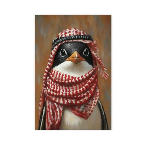 Poster sur toile pingouin keffiyeh décoration murale chambre et bureau