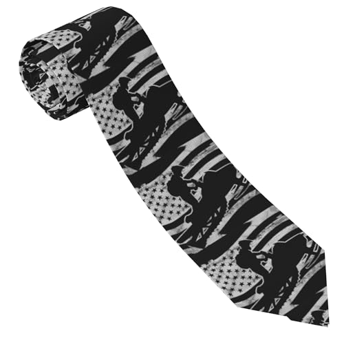 LKESMEOGP American flag snowmobile rider Fashion Tie for Men and Boy Novelty Fun Full Print Men's Necktie