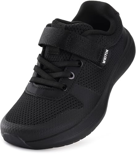 Image of WHITIN Kids Wide Toe Box Running Shoes Zero Drop Sole S8K2 | Breathable Mesh Upper, Soft Flexible Feel, School Sports, Playground Adventures, Active Play