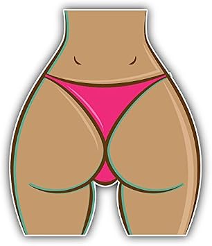 Zirni Sexy Woman Ass Thong Sticker Decal Design 4" X 5"