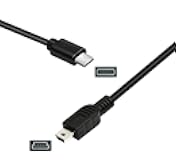 ienza USB C to Mini B Cable for Select Canon, Vixia, Nikon Camera, MP3 Player, GPS Receiver, TI-84 Plus Calculator, External Hard Drive & More Mini B Devices (Please Read Product Details)
