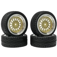 KINGCOO RC Reifen & Felgen Set - 4 Stück 65mm Für 1/10 On-Road Cars | 12mm Hex Nylon Felgen