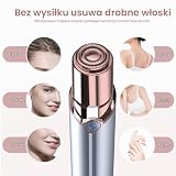 Ulepszony przyrząd do usuwania włosów na twarzy dla kobiet, ładowany przez USB, bezbolesny trymer do włosów, przenośna golarka do twarzy dla kobiet (różowe złoto + niebieski (2 szt.)