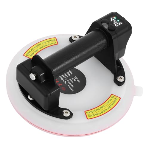 Sollevatore elettrico con aspirazione automatica – 2 batterie ricaricabili, aspirapolvere in vetro, ventosa sottovuoto per il trasporto di piastrelle, vetro, piastre e acquari, elevata capacità di