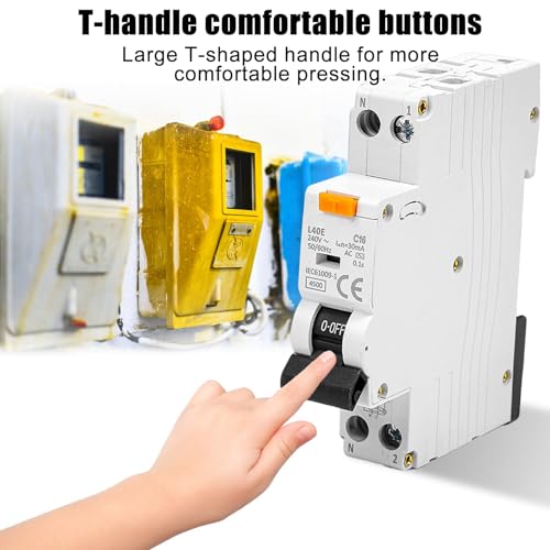 GOMETY FI/LS-Schalter C16, 30mA FI-Schalter C16 RCD-Geschützter Leistungsschalter 6kA 1P+N Typ A Fehlerstromschutzschalter mit RCBO Nennstrom 16A 230V, DIN-Schienen-Montage - Kurve C (wz1)