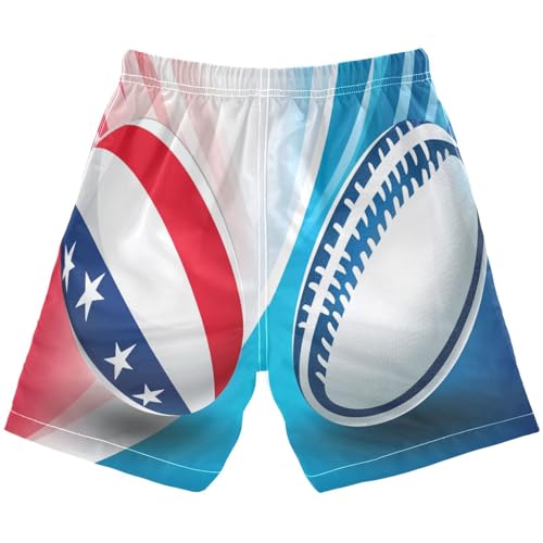 Boys Beach Board Shorts Rugby America Football Swim Trunk Teen Swimwear 8-16Y Multicolor2