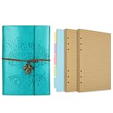 Billtigif A6 Refillable Leather Journal Notebook and 280pages Refill Paper