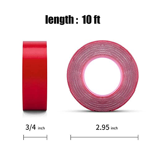 Double Sided Tape Heavy Duty - 3/4In 10Ft Clear Strong Mounting Tape Removable No Residue Double Sided Transparent Acrylic Adhesive Tape For Crafts/Walls/Carpets Fixing/Decorations(Pack Of 1 Roll) #TOP4