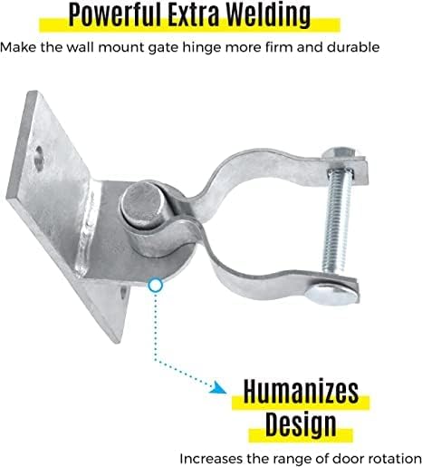 Miniatura 3 de Bisagra de puerta de montaje en pared resistente  Bisagra de puerta de tubería, paquete de 2 bisagras de puerta de enlace de cadena, poste de enlace
