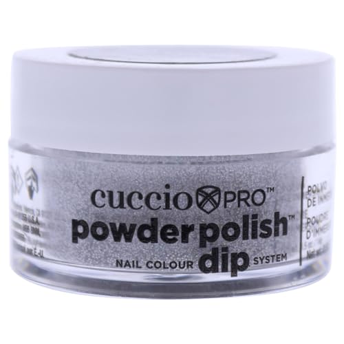 Cuccio - Pro Powder Polish Nail Colour Dip System - Silver with Rainbow Mica - for Women - Nail Powder - 0.5 oz