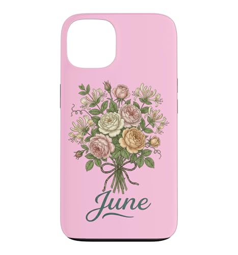 June Birth Flower Rose & Honeysuckle Floral Birthday �X�}�z�P�[�X iPhone 13 �p